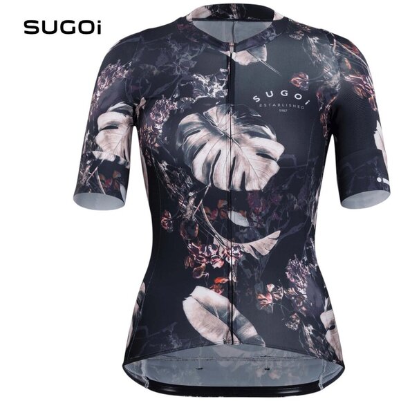 SUGOI RS Pro Cycling cycling Jersey Floral Black Medium - Picture 1 of 15